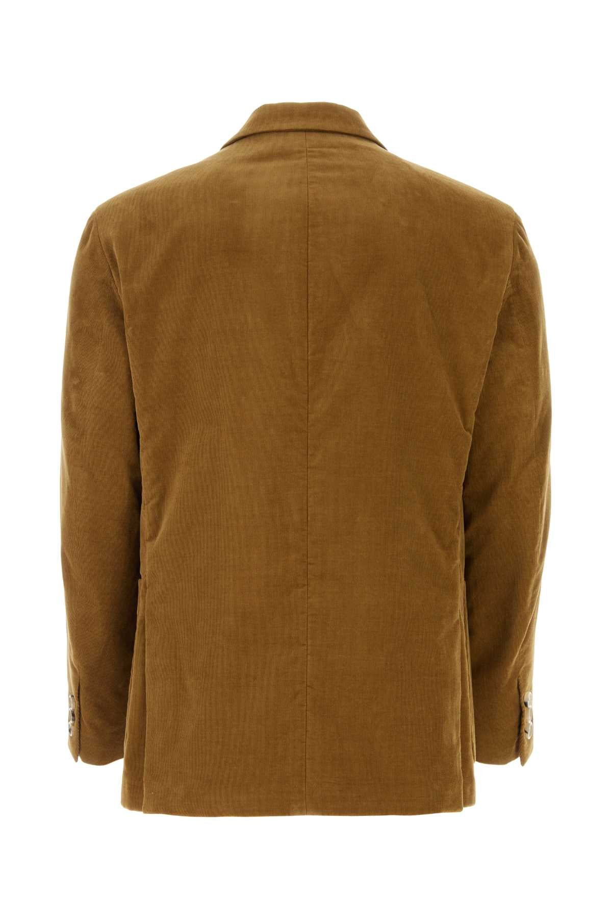 Gucci Men Caramel Velvet Blazer - 2