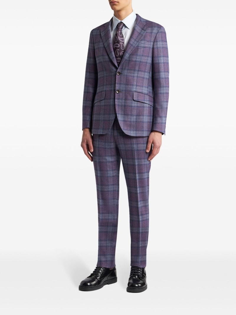 Etro plaid wool two-piece suit outlook