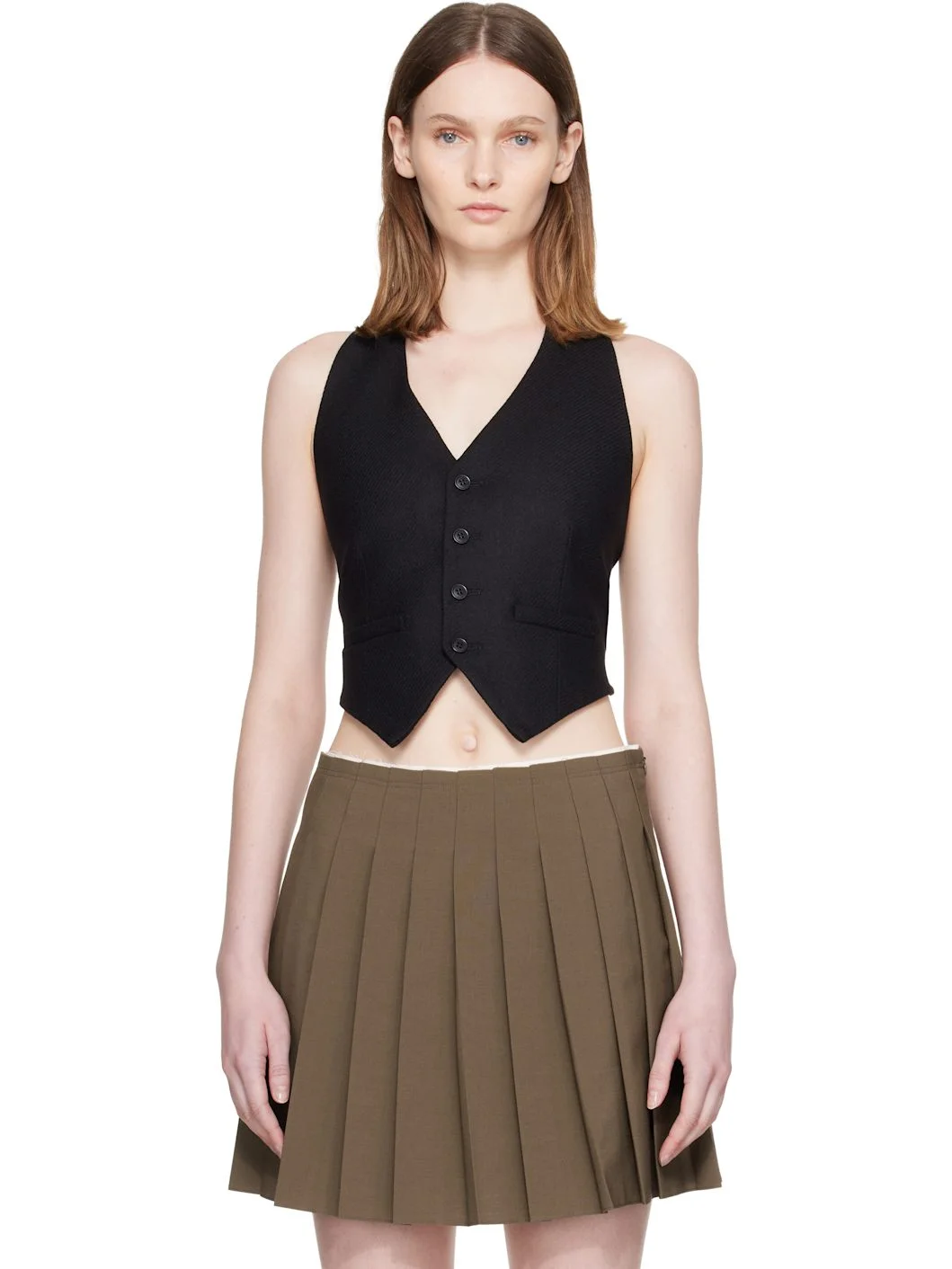 Black Flannel Vest - 1