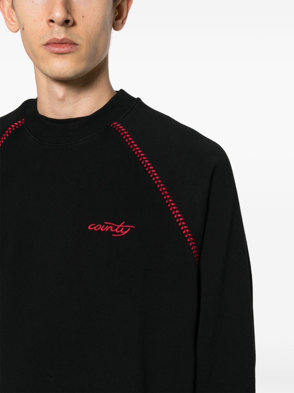 logo-embroidered cotton sweatshirt - 5