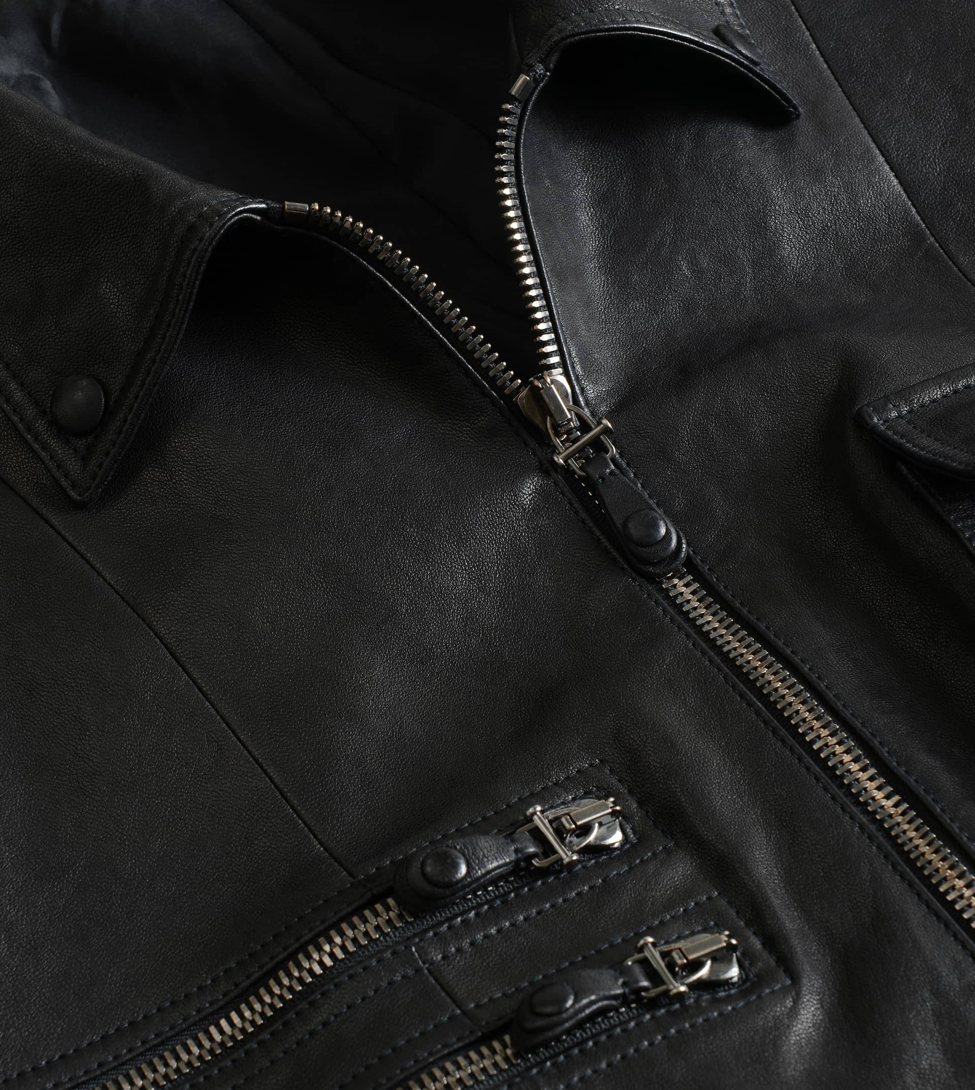 FIELD JACKET IN LEATHER - BLACK - 4