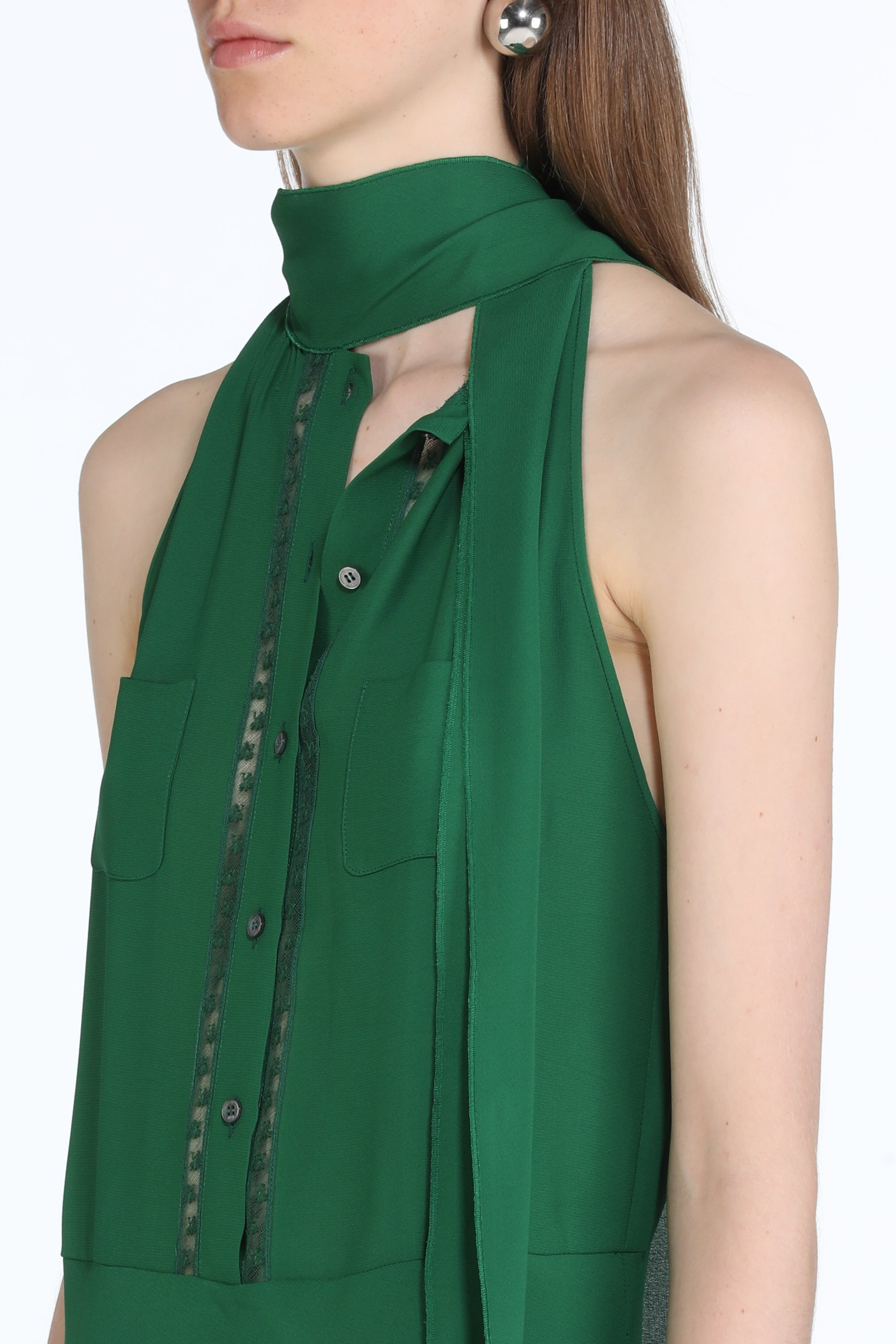 SCARF-DETAIL MAXI DRESS - 4