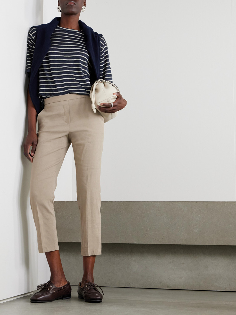 Theory Stretch Organic Linen-blend Straight-leg Pants outlook
