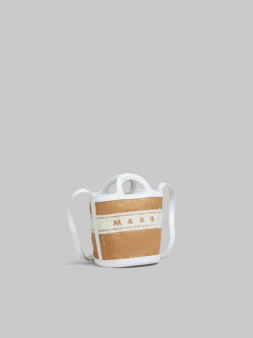 WHITE LEATHER TROPICALIA SMALL BUCKET BAG WITH TUFTED LOGO - 6