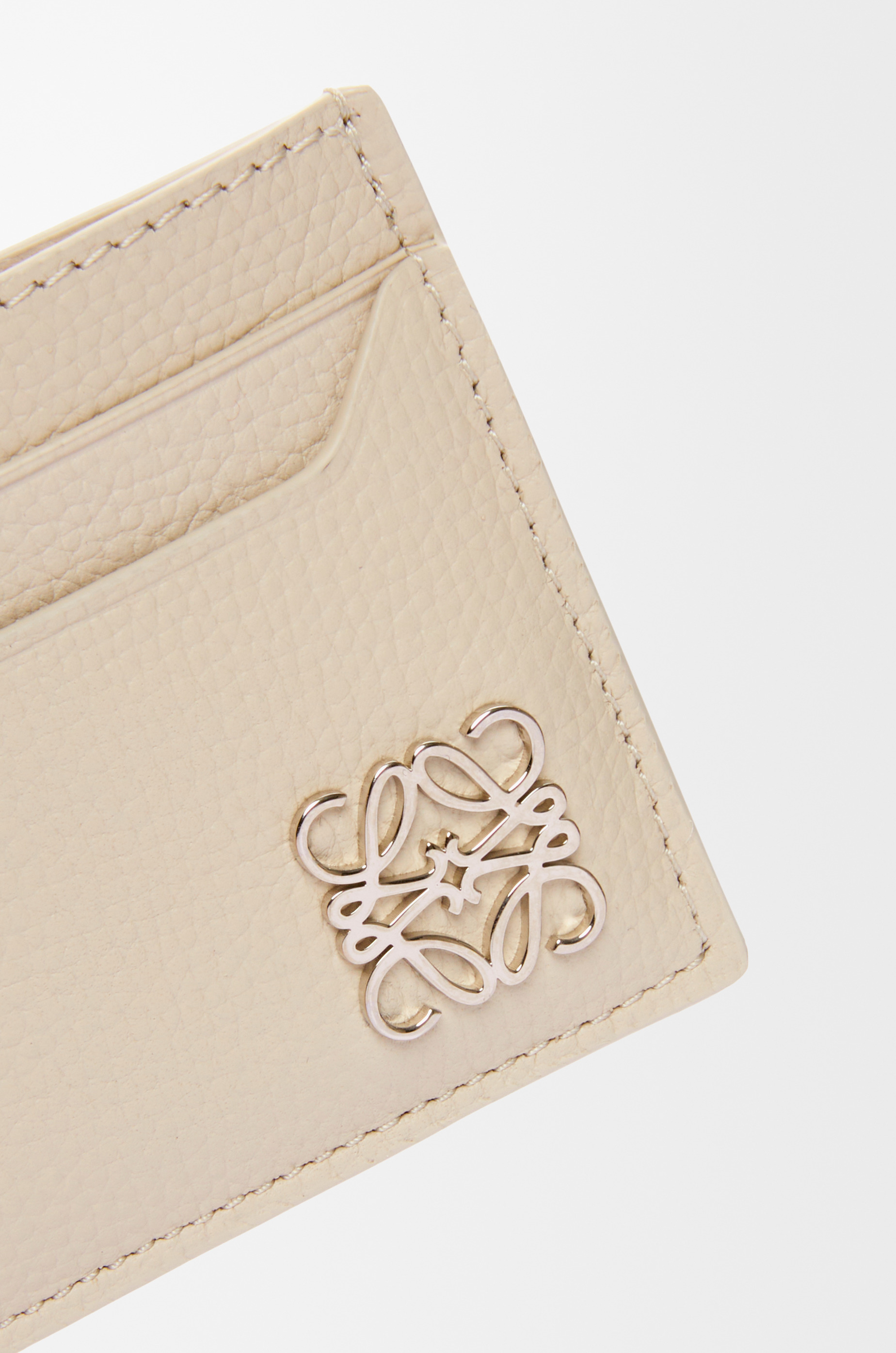 Anagram plain cardholder in pebble grained calfskin - 4