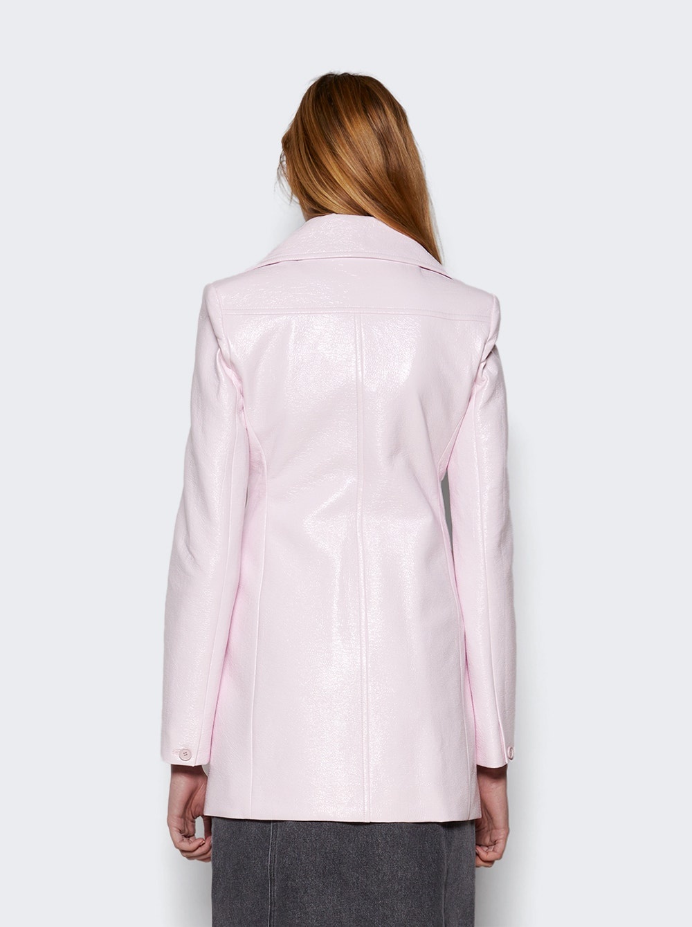 Heritage Vinyl Trench Coat Pale Pink - 5