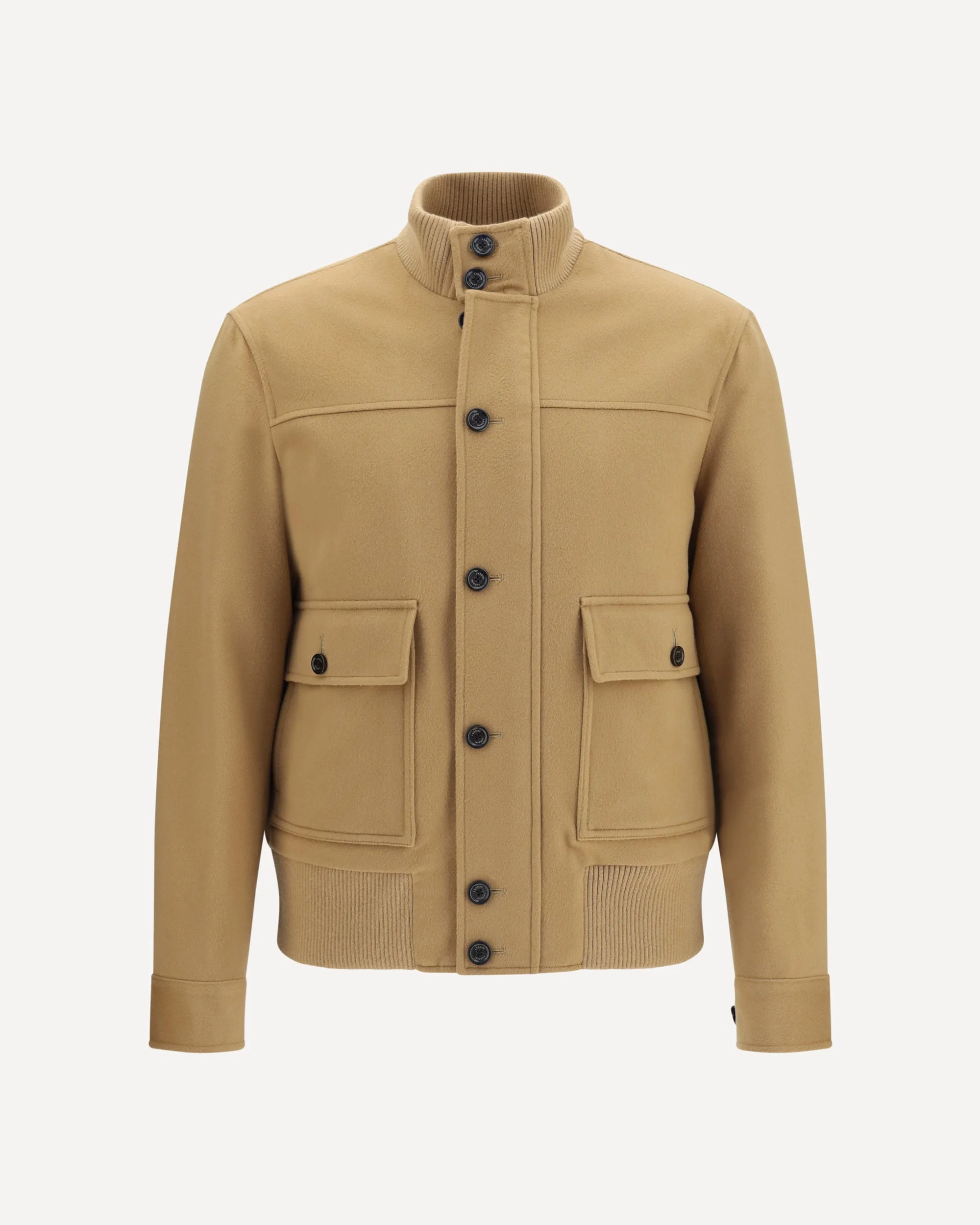 Buttoned Jacket with ribbed trims - 1