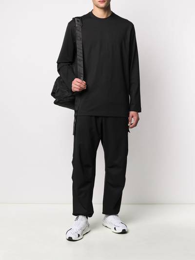 Y-3 crew neck logo-print top outlook