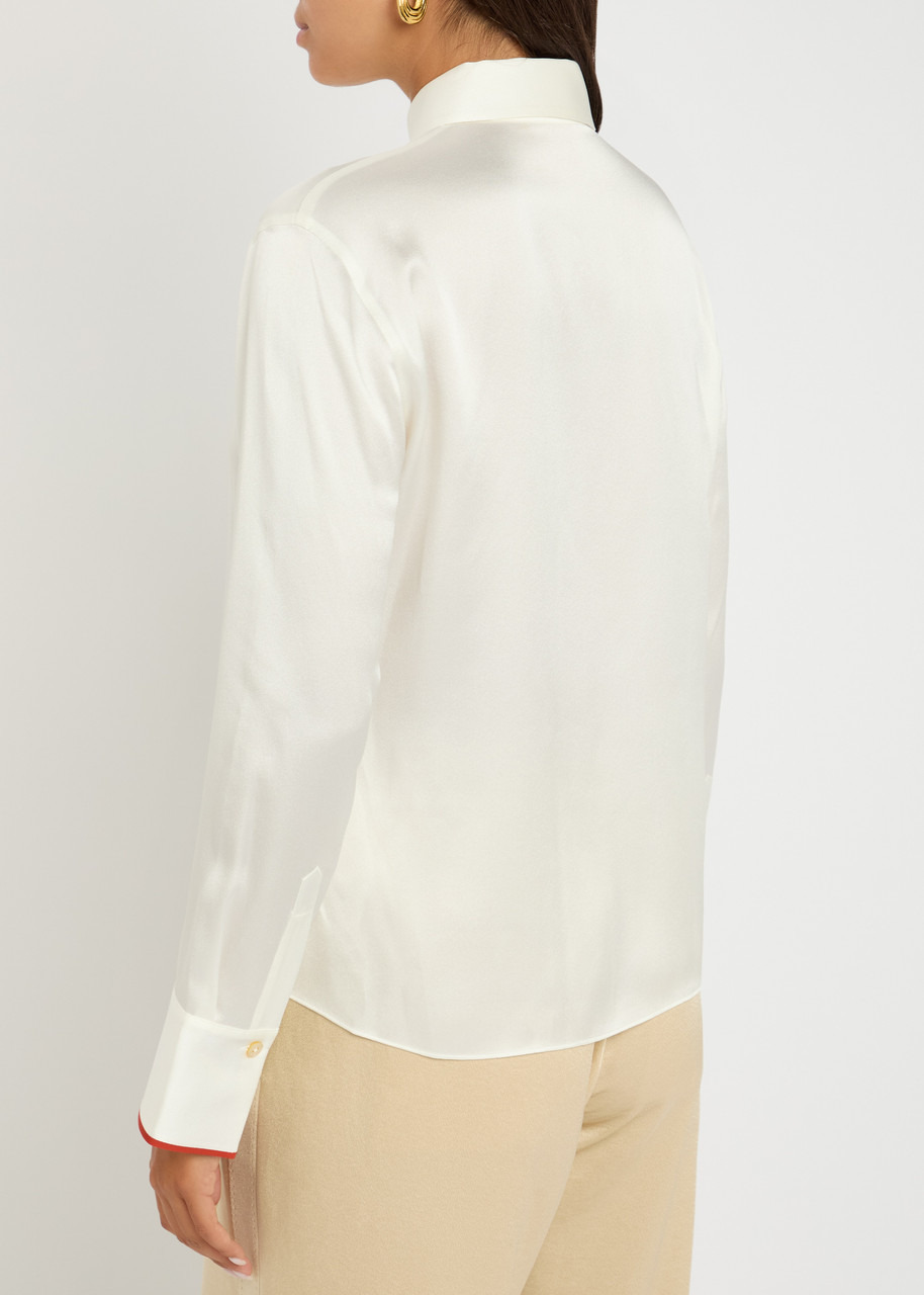 Vince Contrasting-trim Silk Shirt - 3