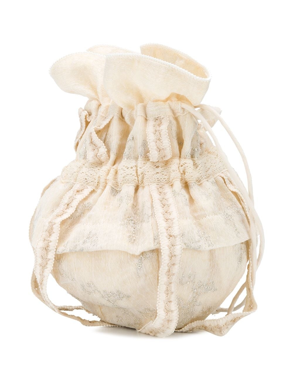 lace-trimmed mini bucket bag - 3