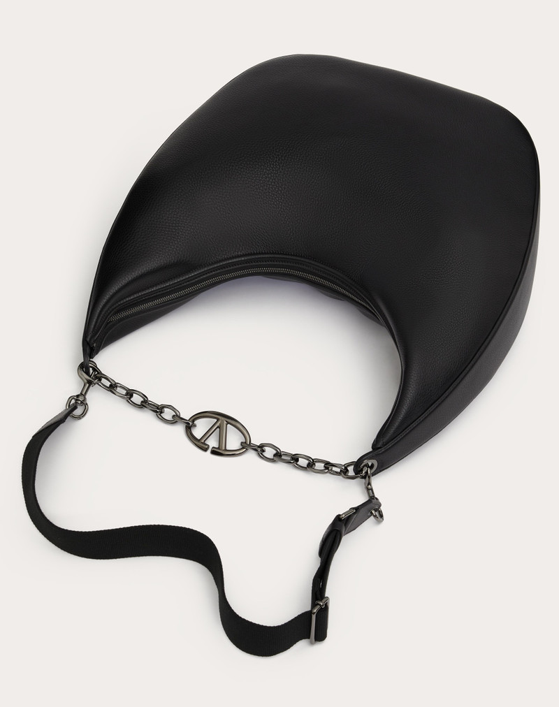 MAXI HOBO VLOGO MOON BAG IN GRAINY CALFSKIN WITH CHAIN 5