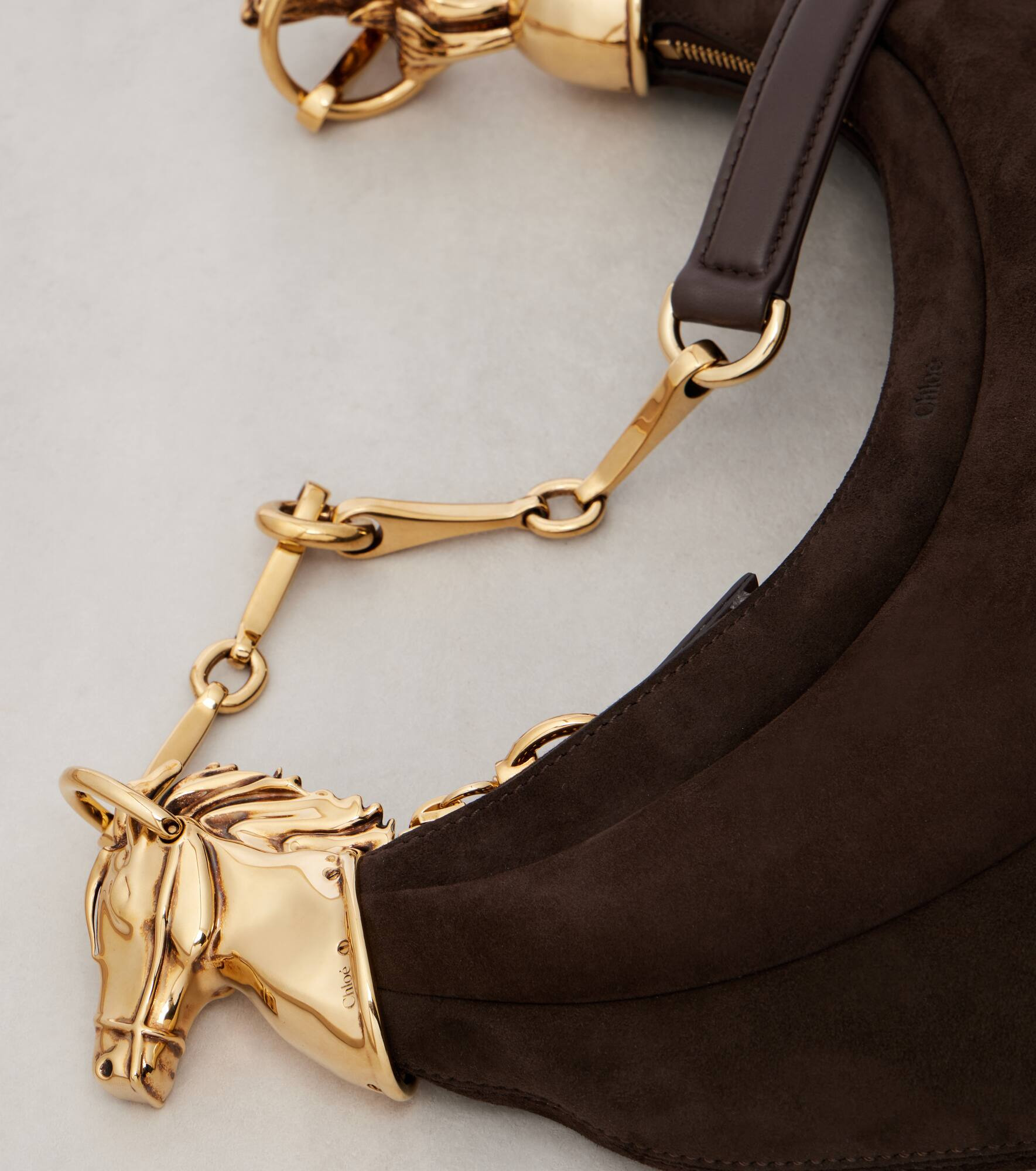 Chain Horse Small suede shoulder bag - 6