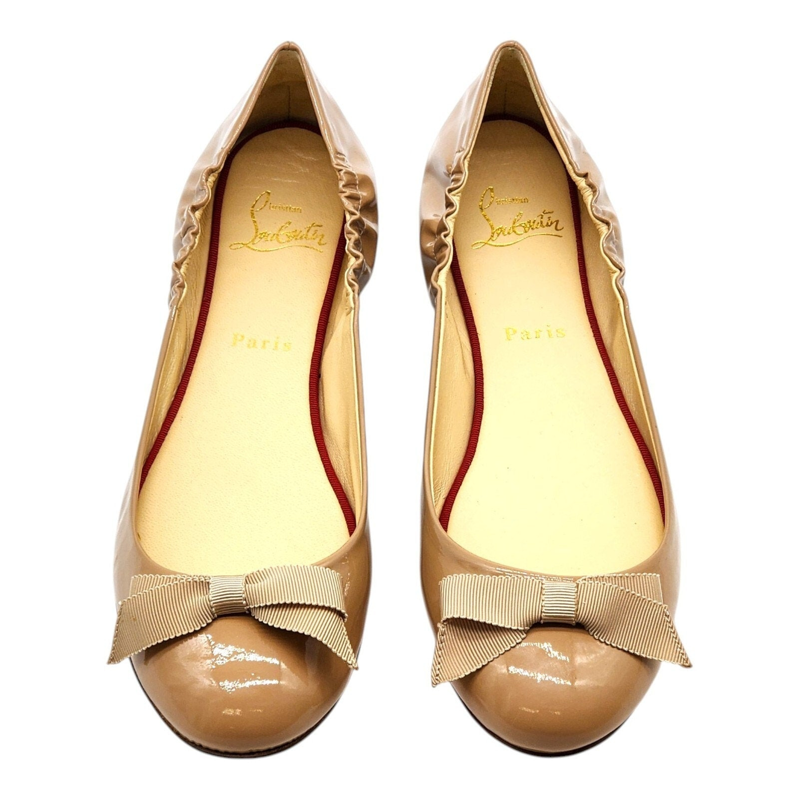 Christian Louboutin Gloriana Flat Patent Leather Ballet Flats Nude EU 41.5 US 11 - 4