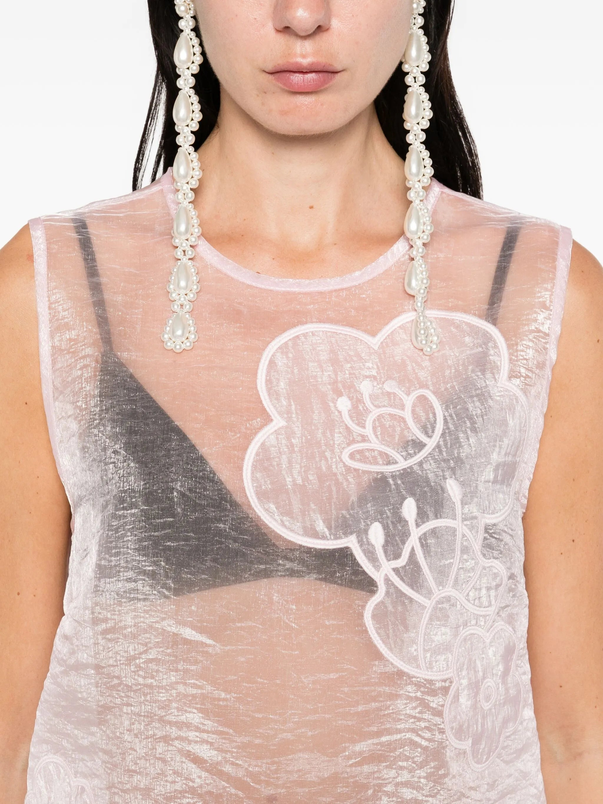Cecilie Bahnsen Floral-embellished Sleeveless Top - 4