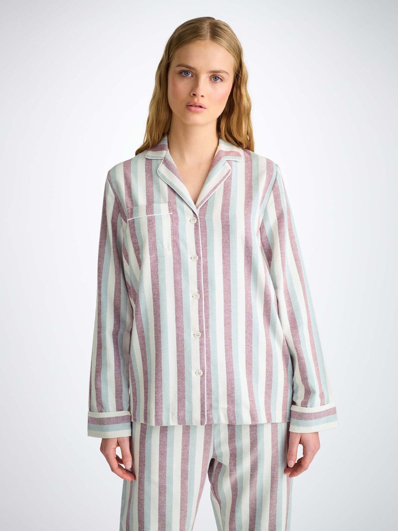 Women's Pajamas Kelburn 44 Brushed Cotton Red - 3