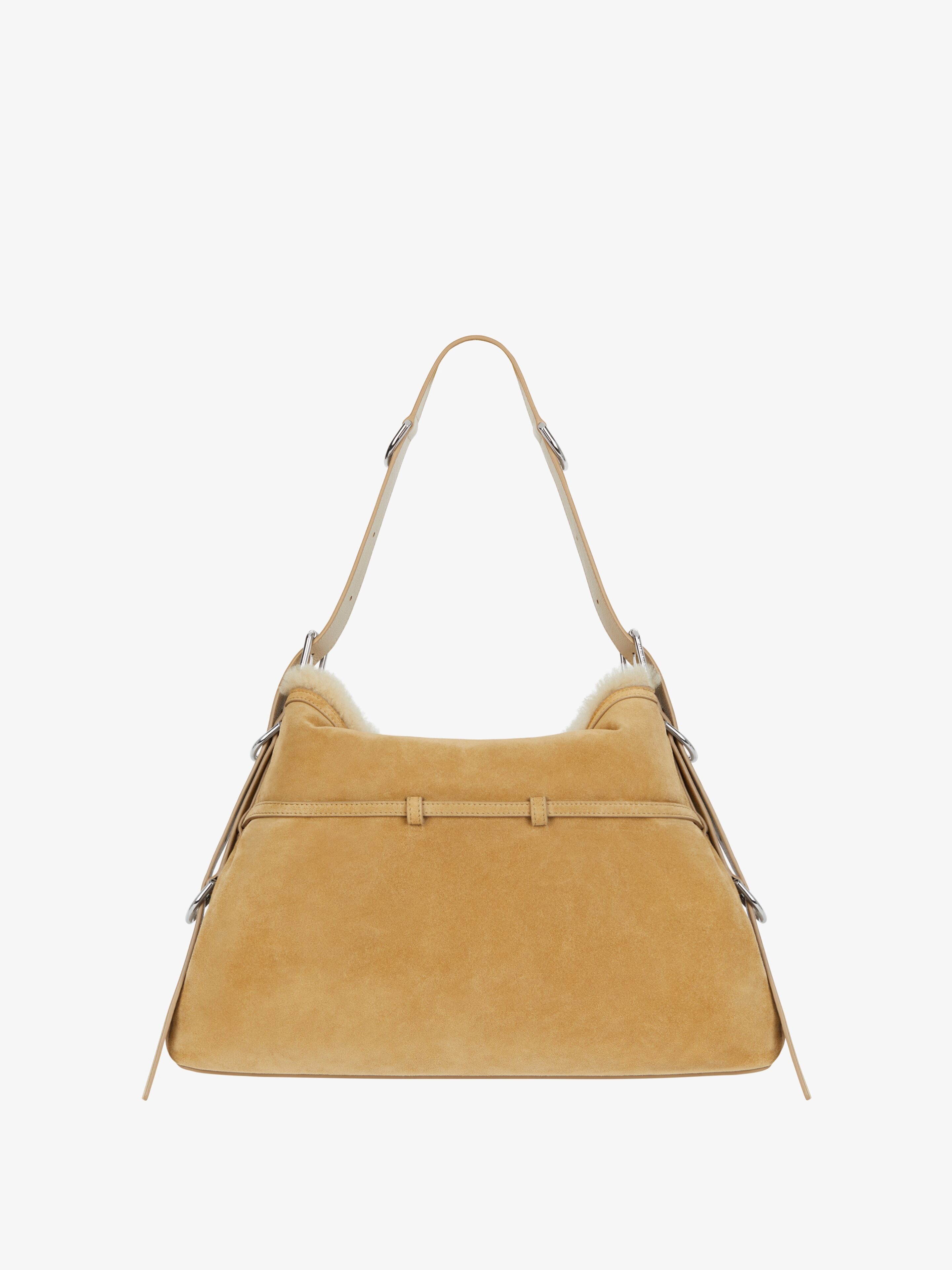 MEDIUM VOYOU BAG IN SUEDE AND SHEARLING - 4