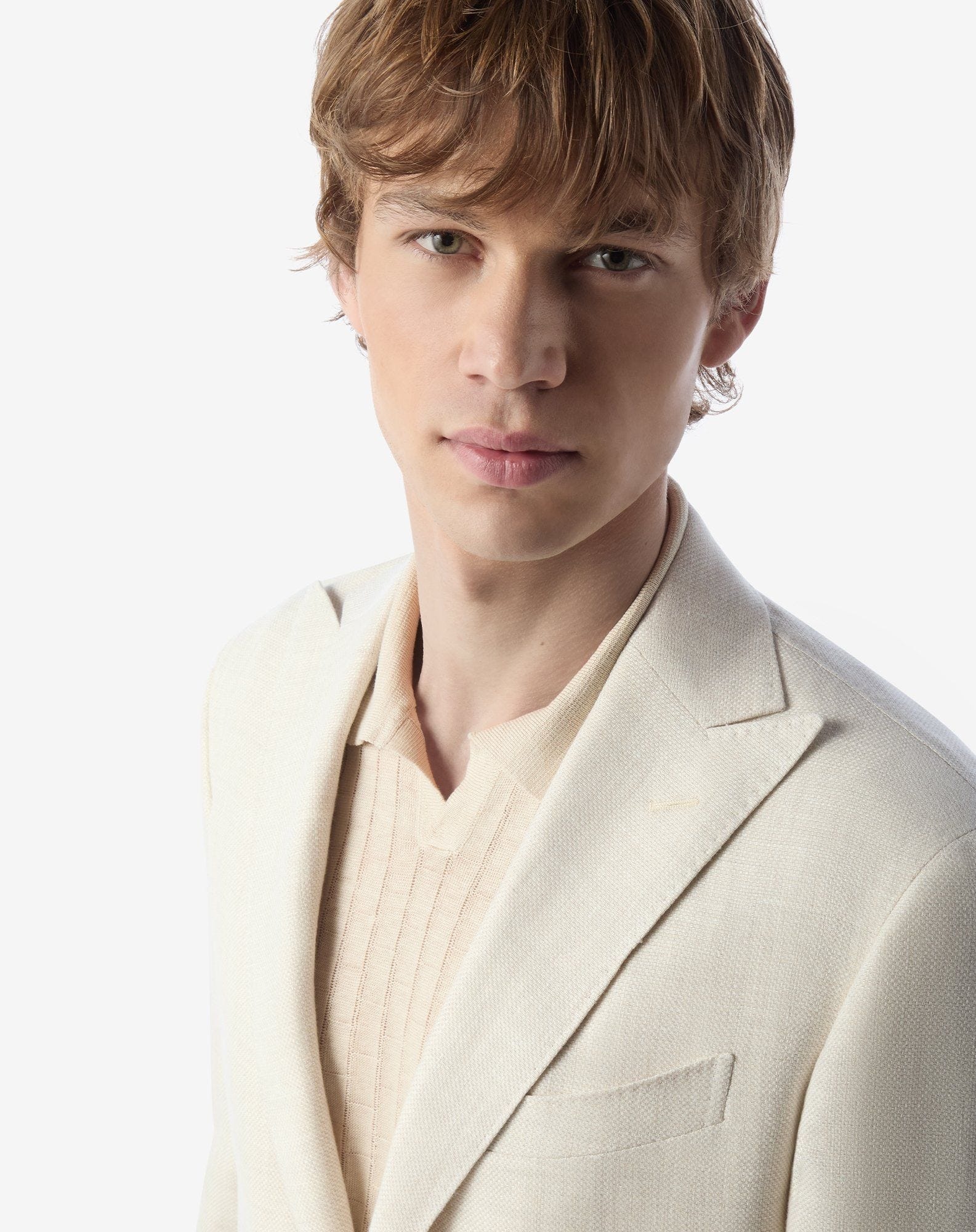 White wool and linen jacket - 4