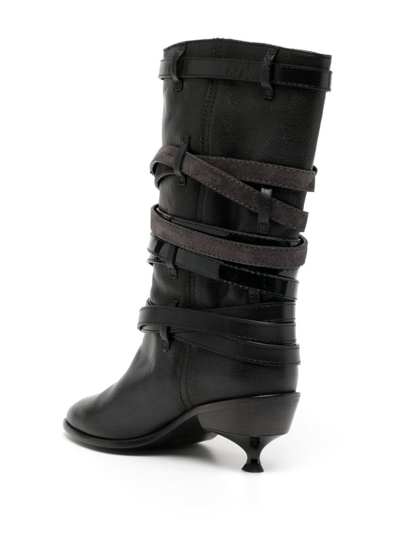 Quad belt leather boots 3