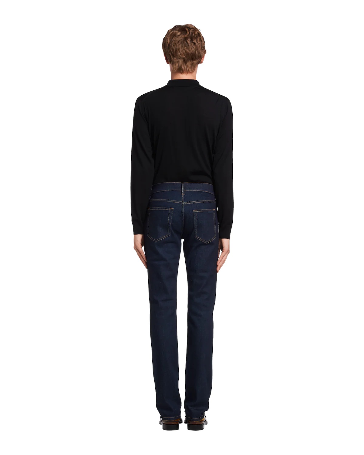 Tapered-fit stretch-denim trousers - 4