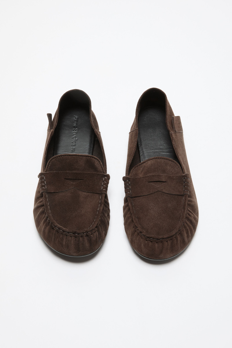 Acne Studios Suede saddle loafers - Brown outlook