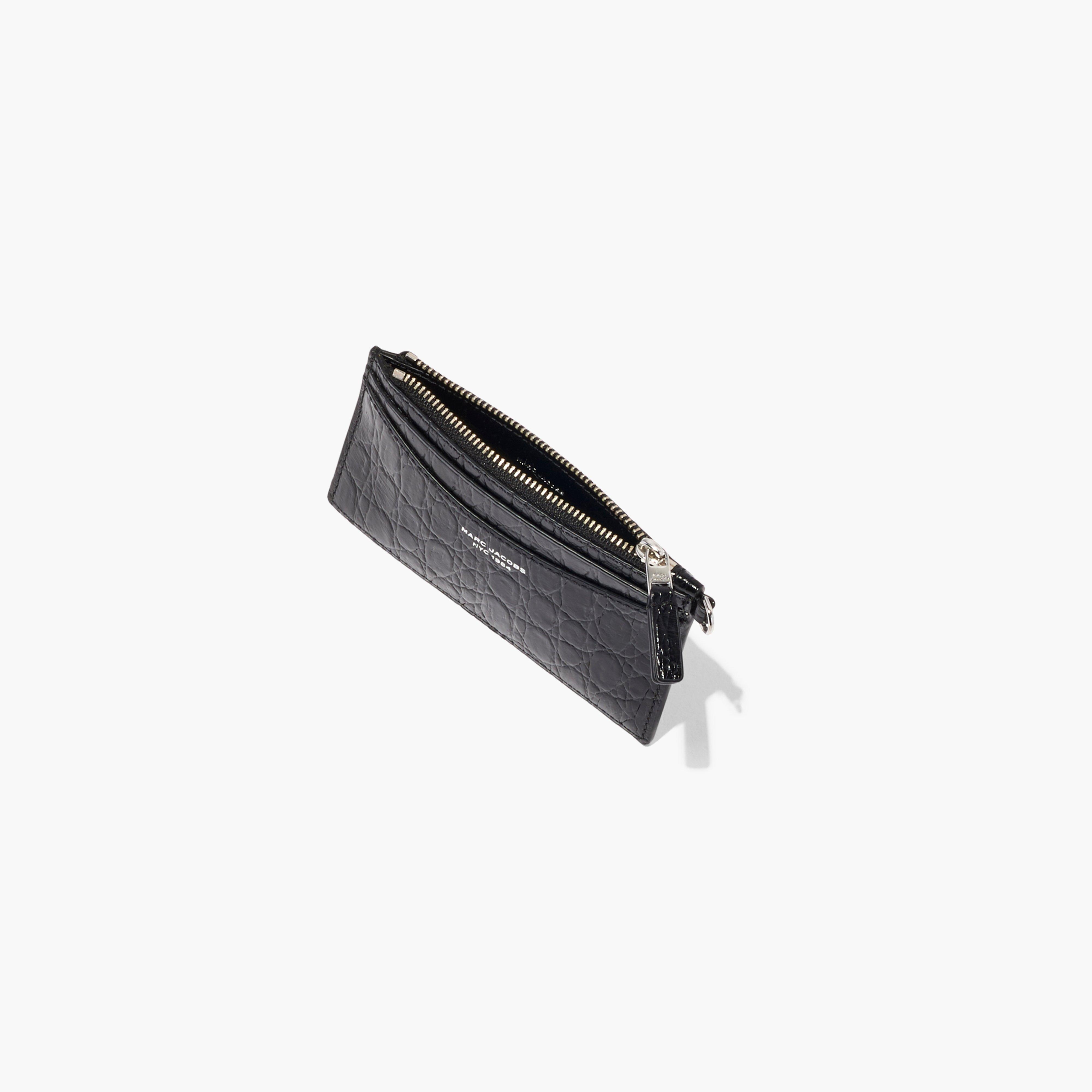 THE SLIM 84 CROC-EMBOSSED TOP ZIP WRISTLET - 5