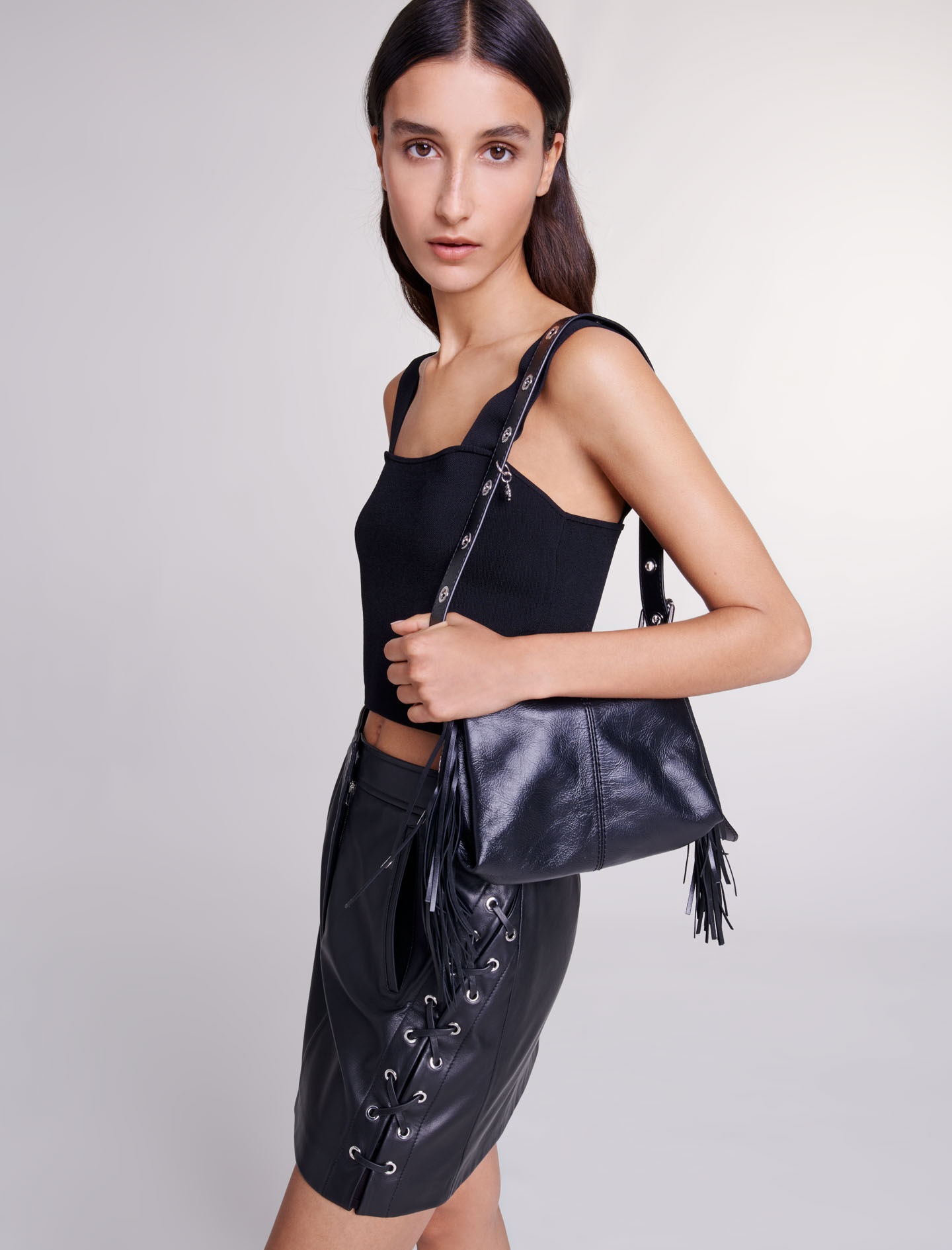 Short leather skirt - 3