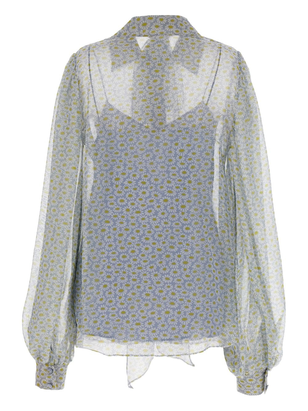 daisy print bow blouse - 2