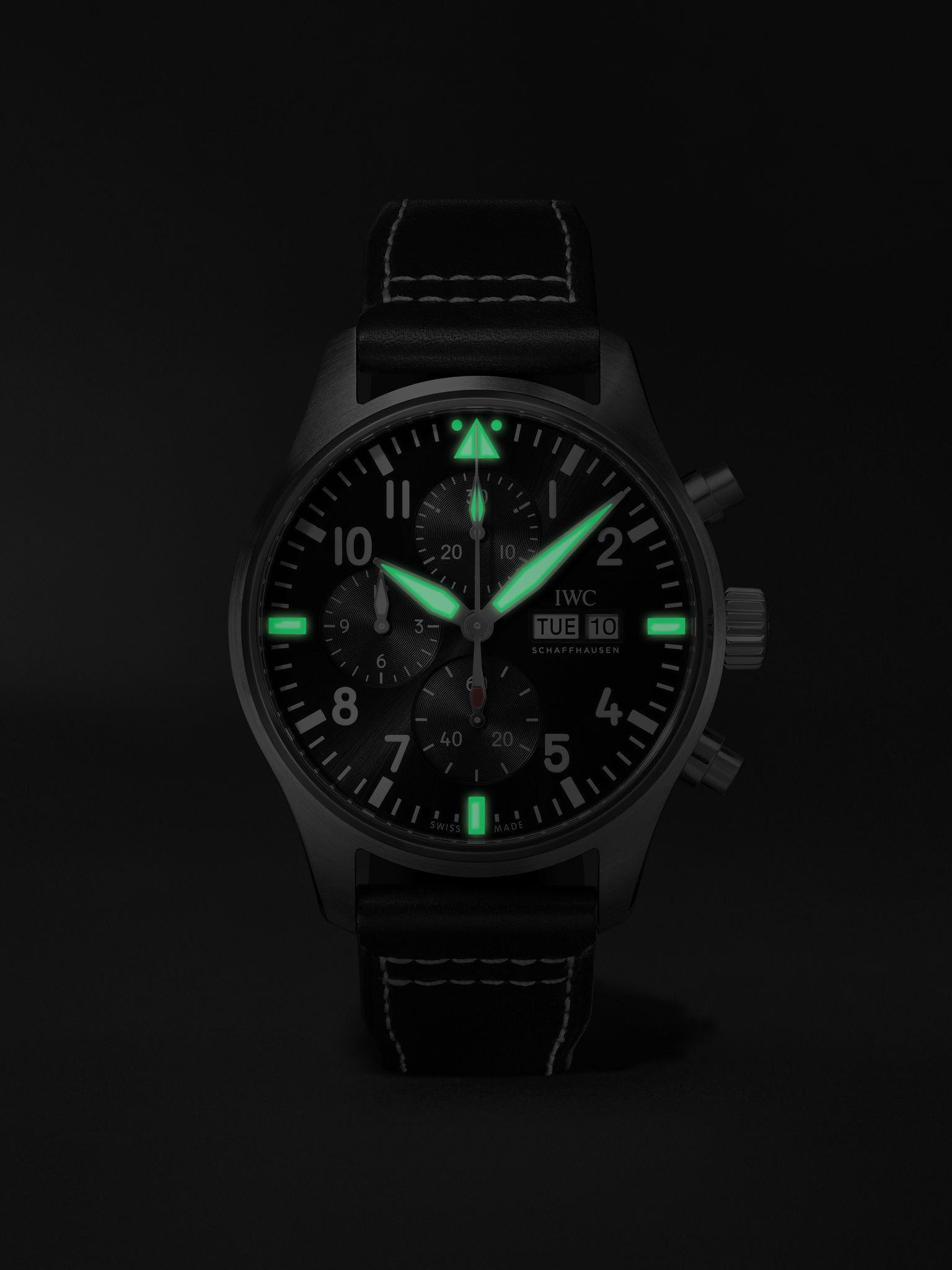 Pilot's Automatic Chronograph 43mm Stainless Steel and Leather Watch, Ref. No. IWIW378001 Black - 10