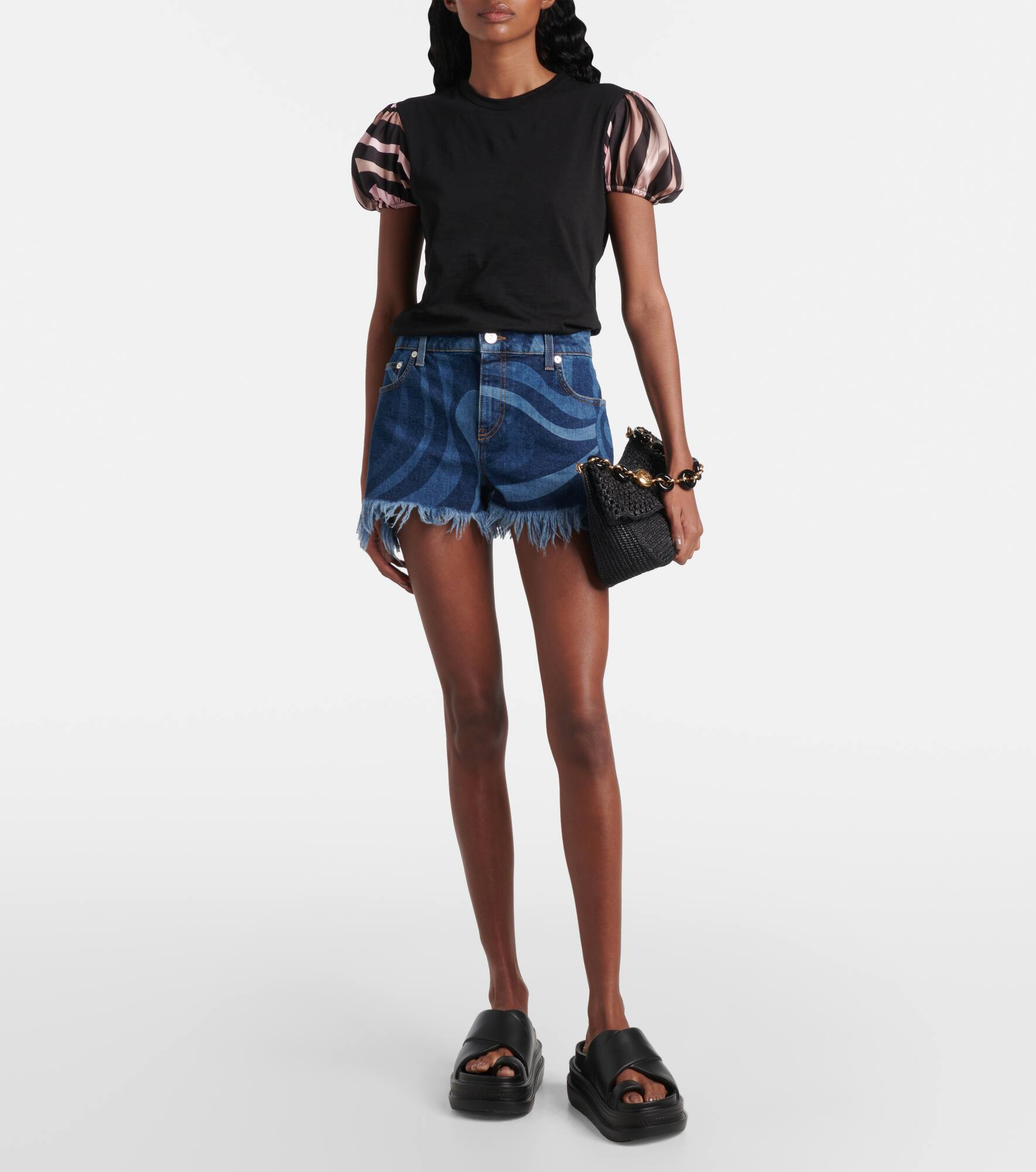 Iride satin-trimmed cotton top - 2