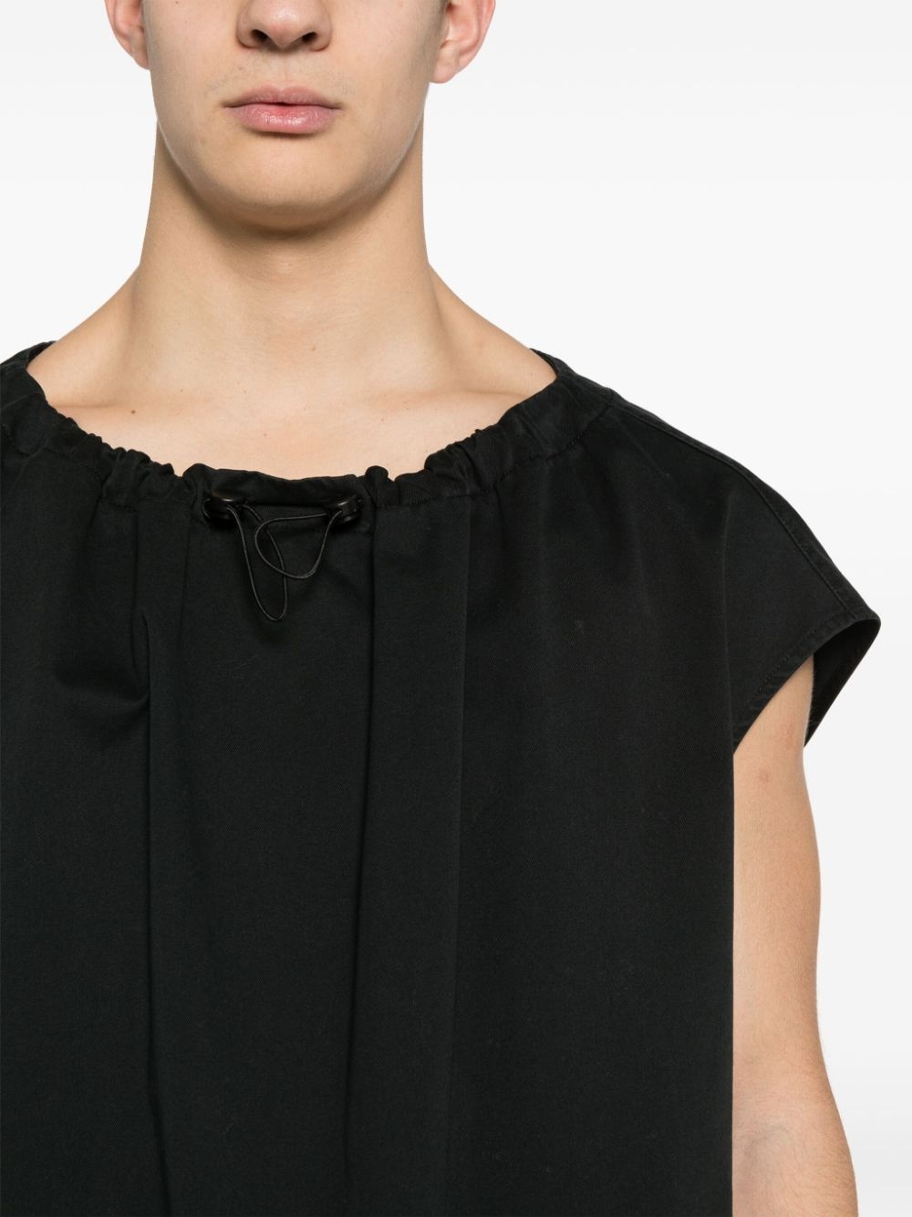 gathered-neck cotton dress - 6