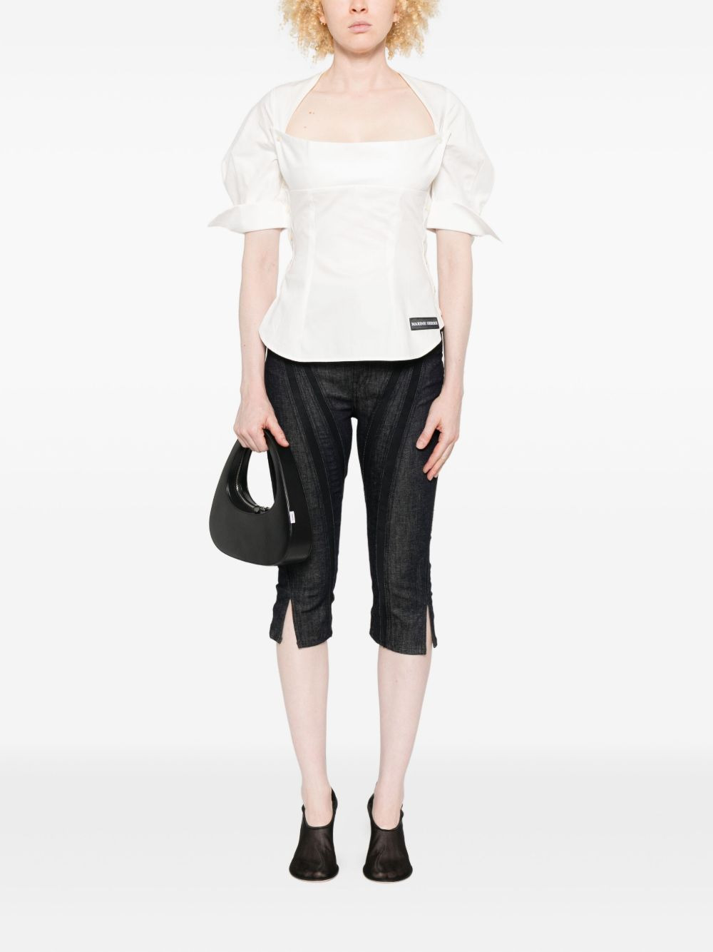 square-neck button-detail blouse - 2