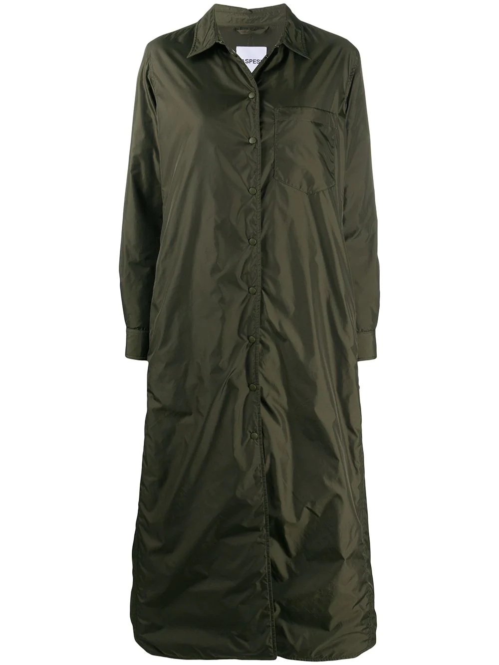 long snap-fastening raincoat - 1