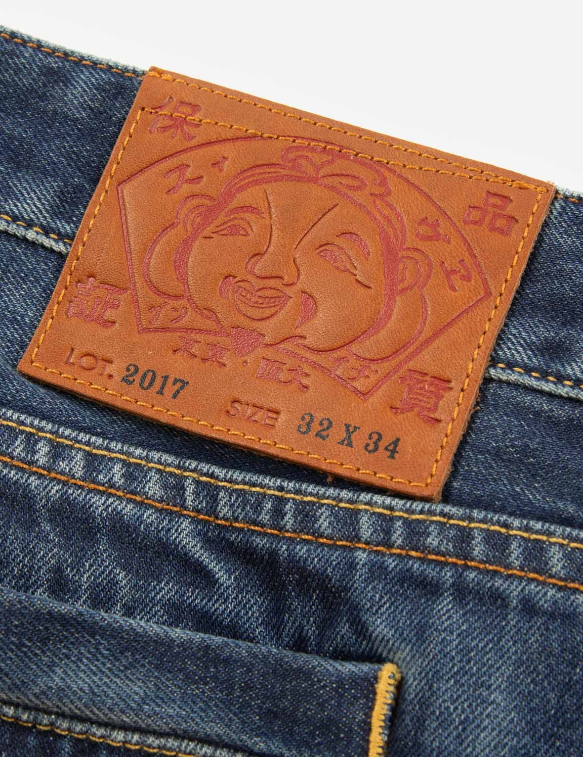 HANAFUDA DARUMA DAICOCK EMBROIDERY CARROT FIT DENIM JEANS #2017 - 11
