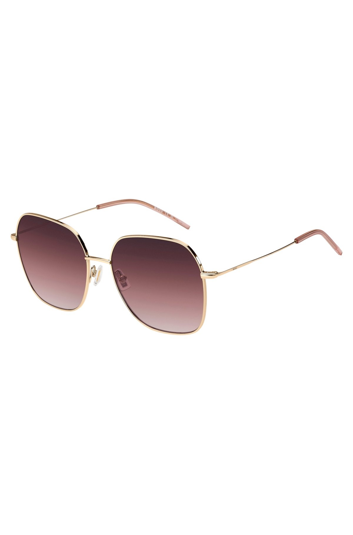 GOLD-TONE SUNGLASSES WITH PINK DETAILS - 1