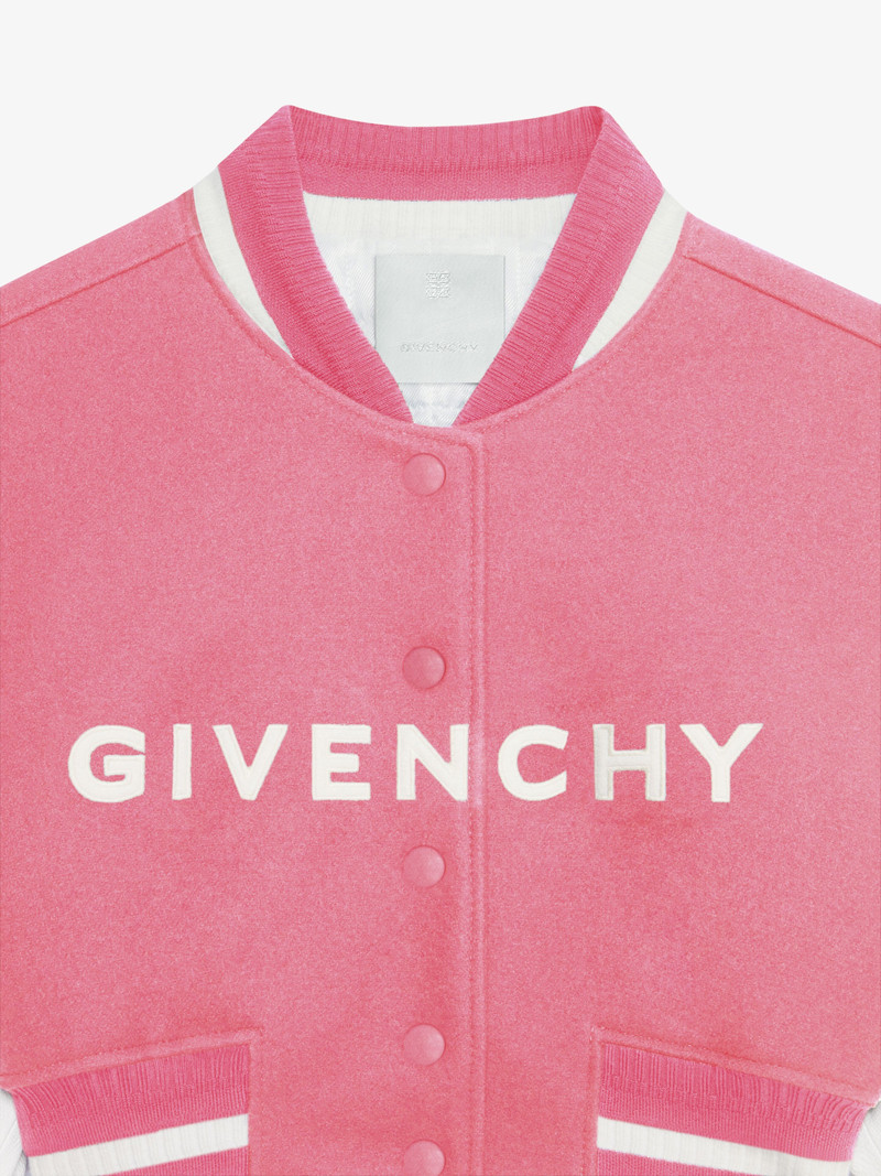 GIVENCHY CROPPED VARSITY JACKET IN WOOL AND LEATHER 5