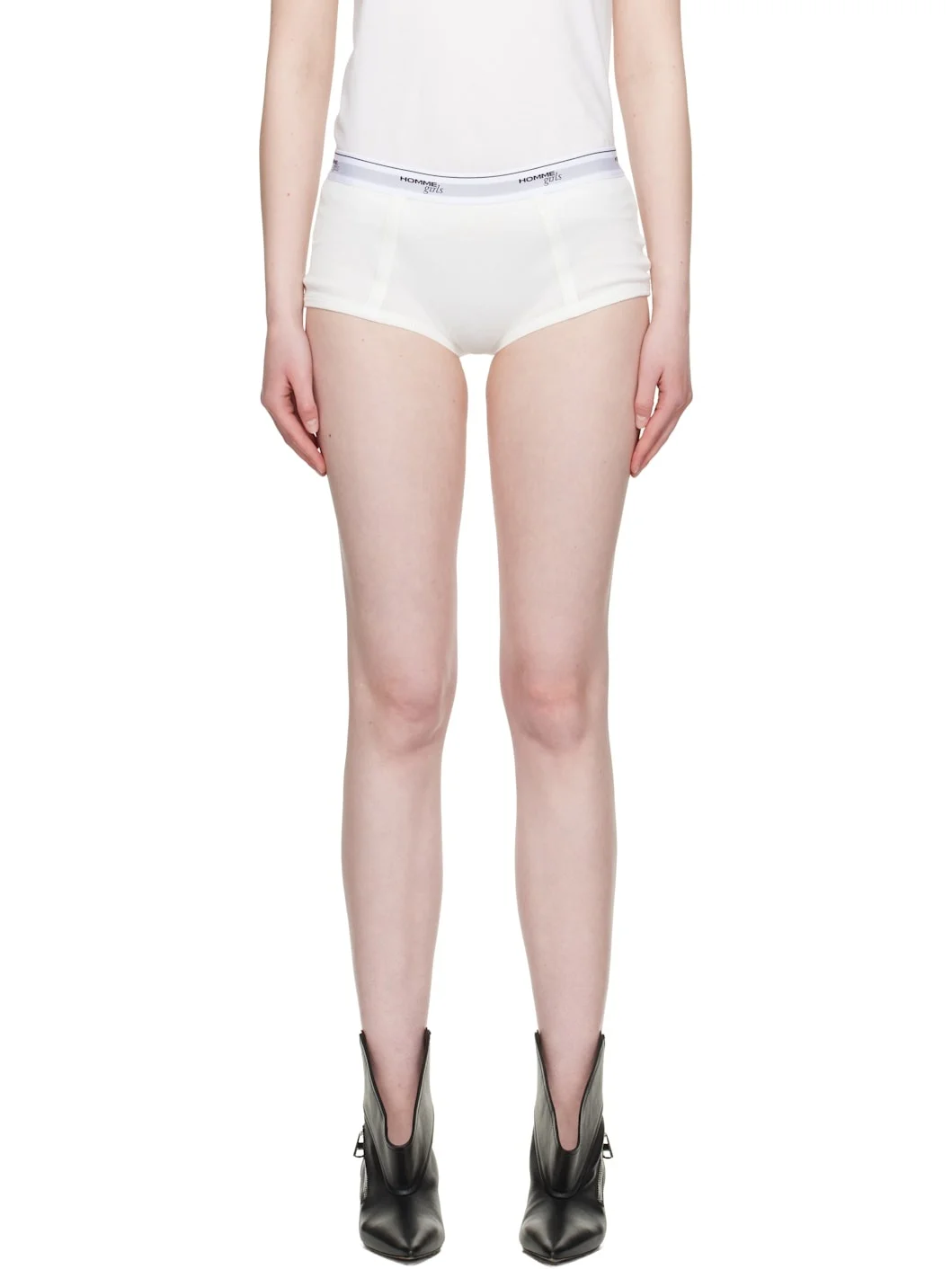 Off-White Ribbed Jersey Boy Briefs - 1