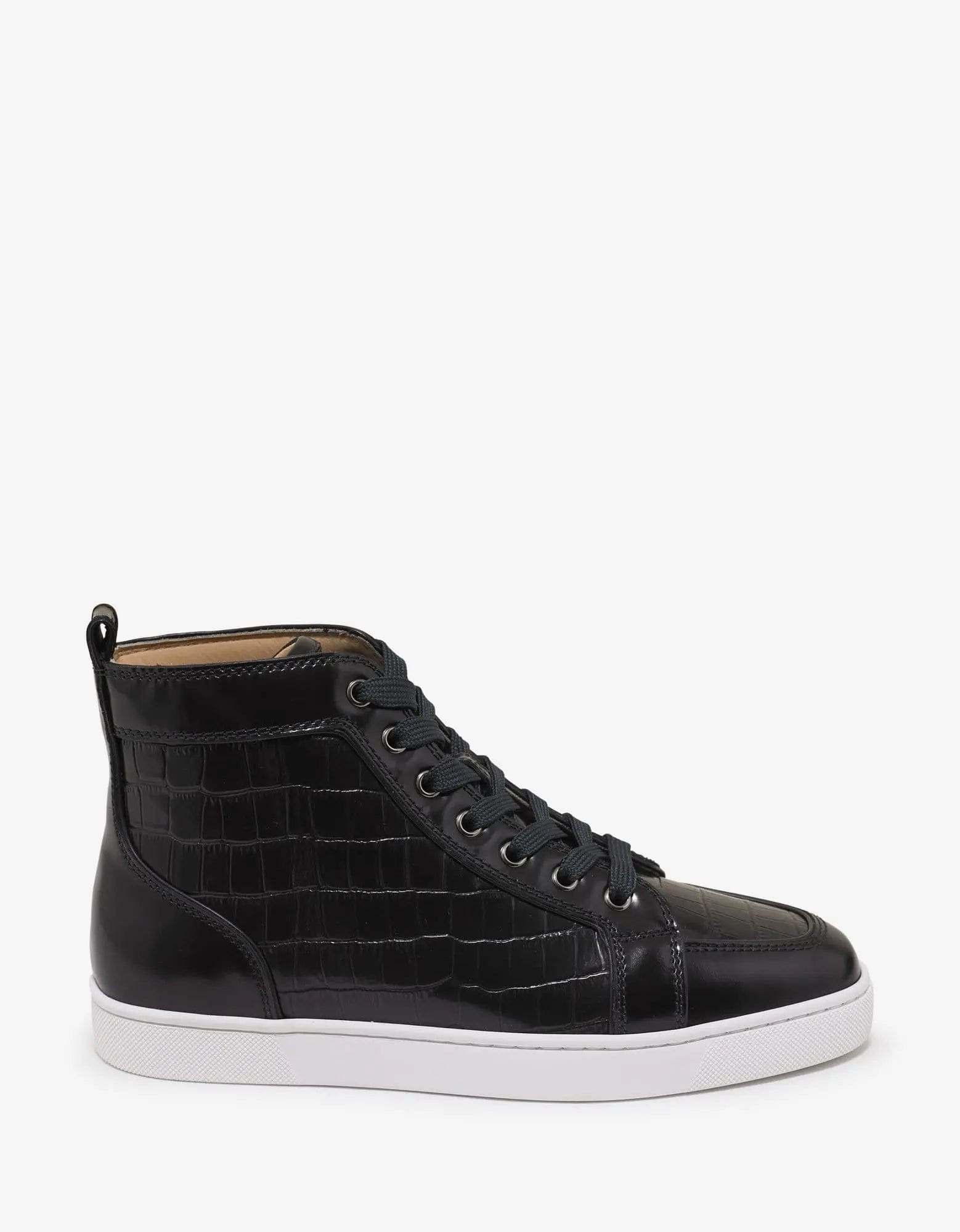 Christian Louboutin Rantus Flat Croc Embossed High Top Trainers - 2