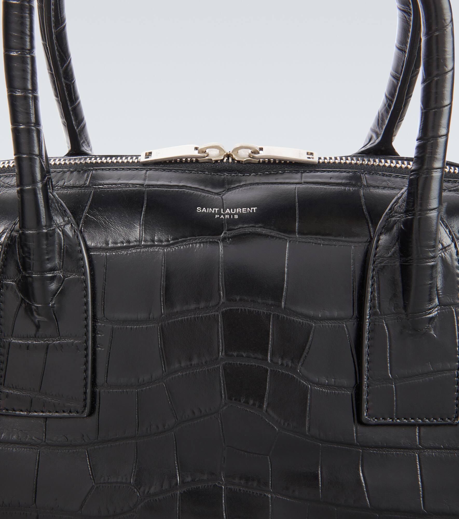 Giant croc-effect leather tote bag - 6
