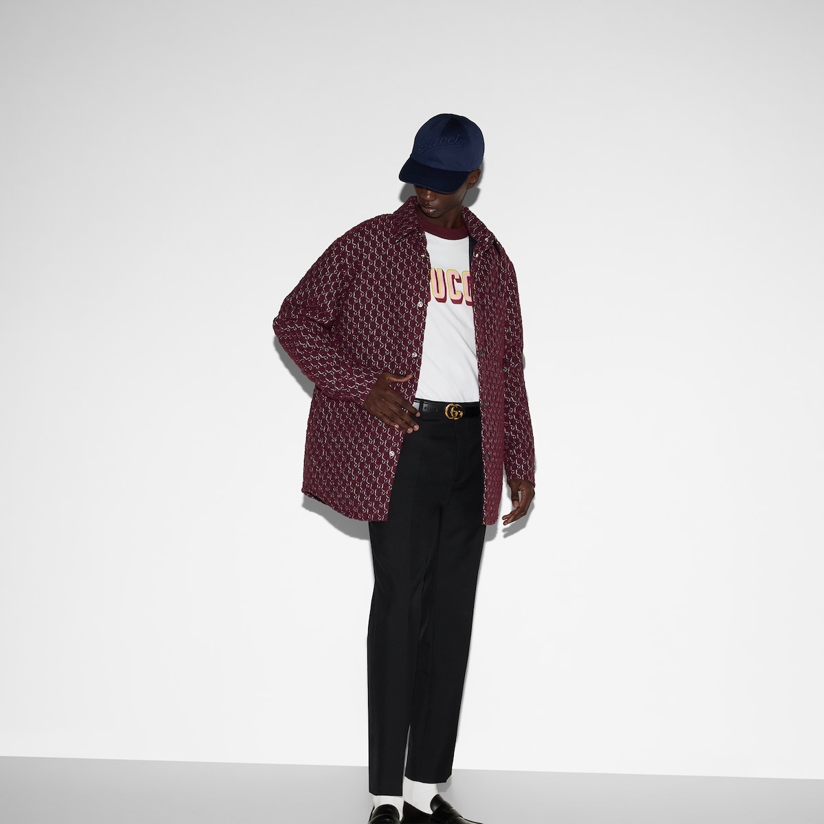 Bouclé wool jacquard shirt with GG Shadow - 6