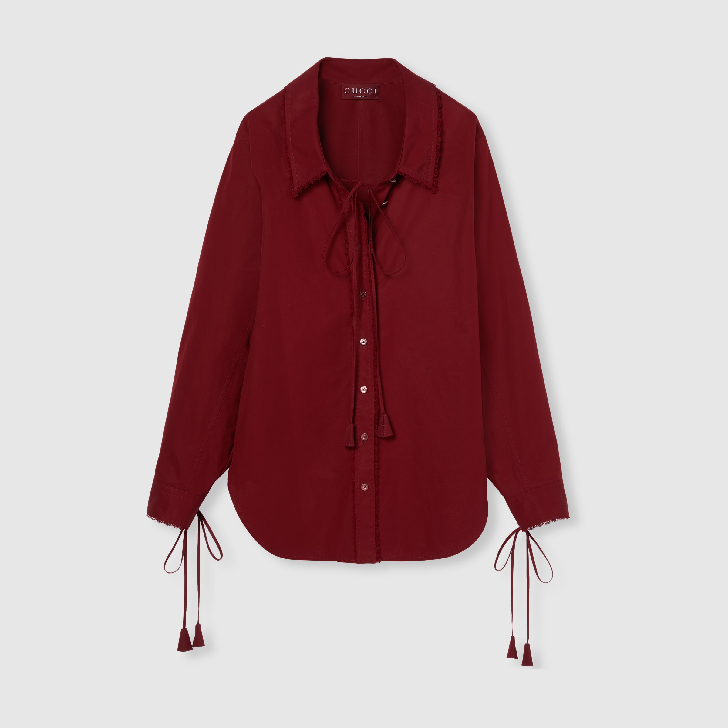 Cotton poplin shirt with tie - 7