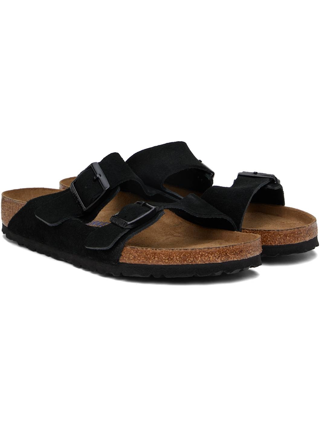 Black Regular Arizona Soft Footbed Sandals - 4