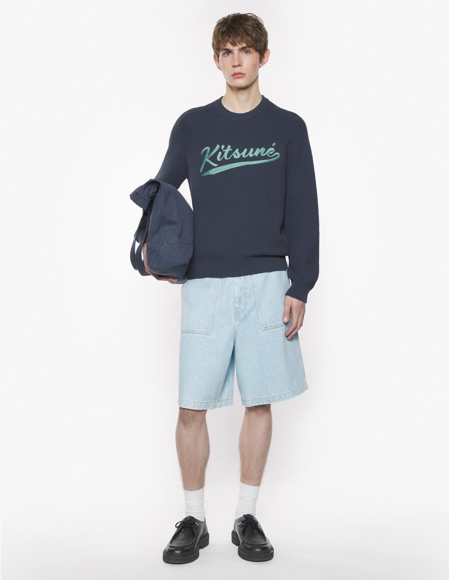 KITSUNE VARSITY EMBROIDERED MESH JUMPER - 2