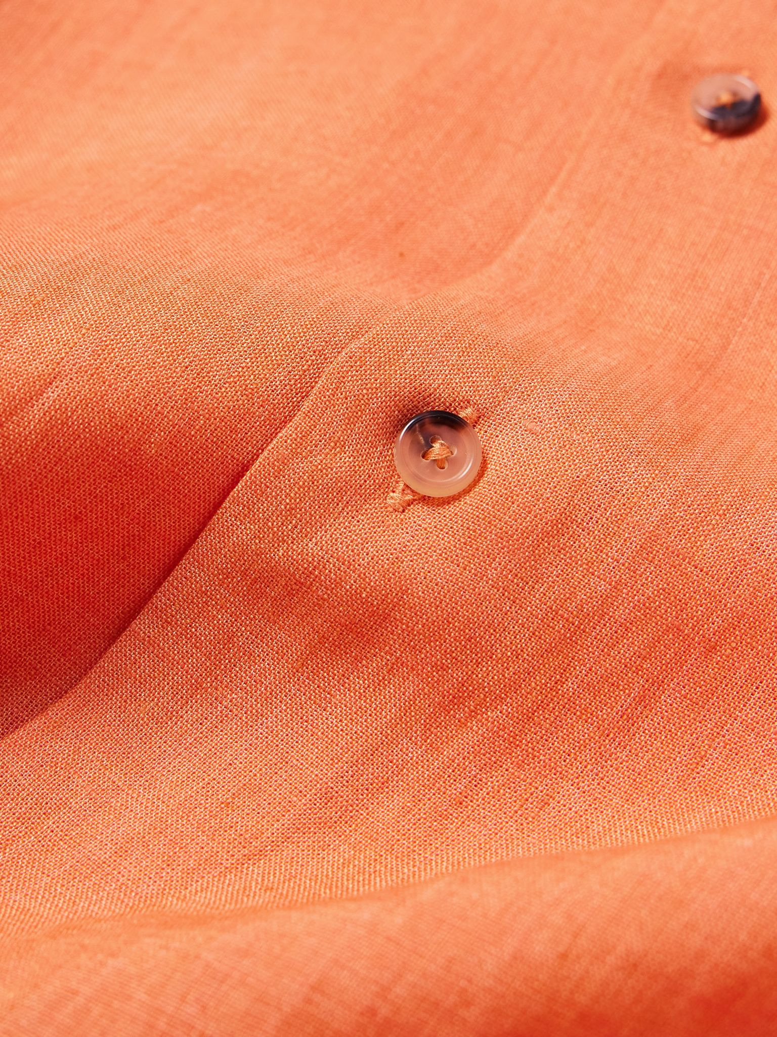 Linen Shirt Orange - 4