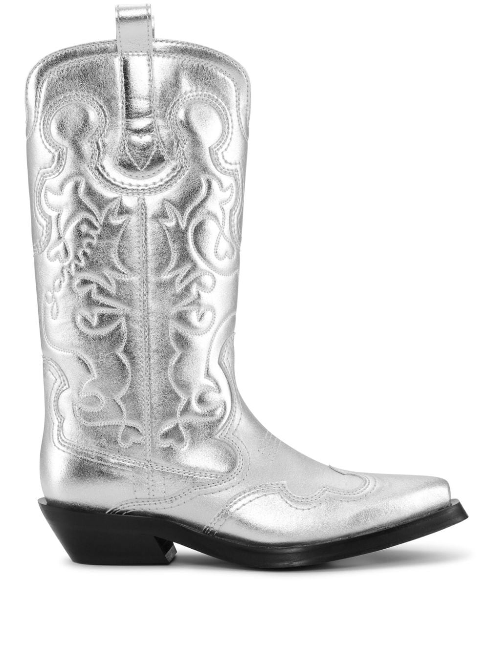 40mm metallic leather Western boots - 1