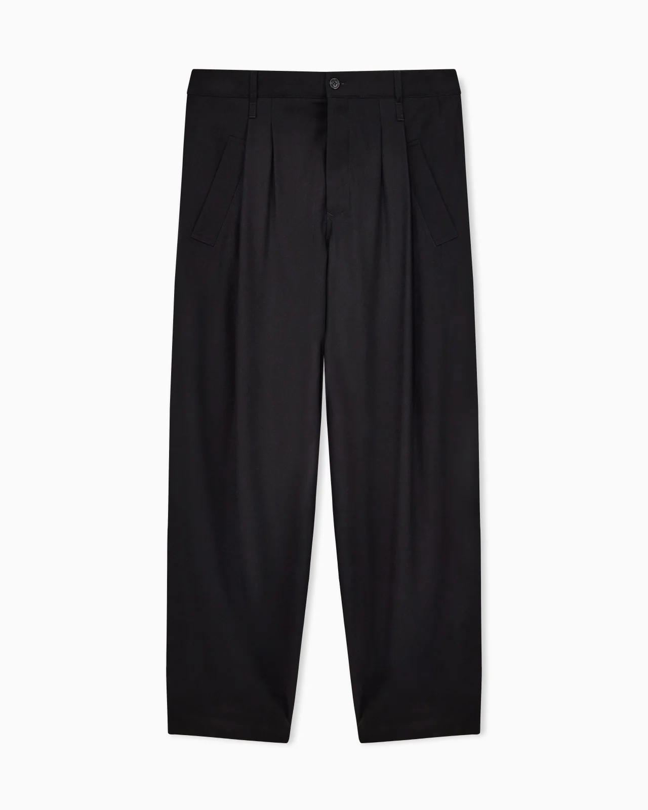 SINGLE-PLEAT LIGHTWEIGHT WOOL CLOTH TROUSERS - 1