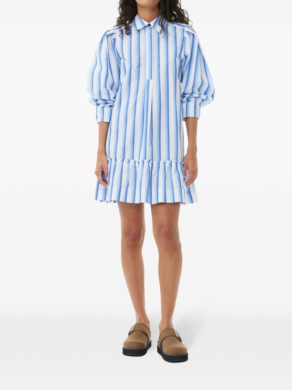 striped organic cotton shirtdress - 2