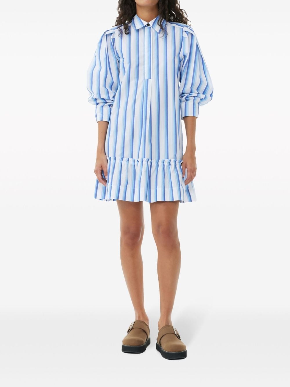 striped organic cotton shirtdress - 2