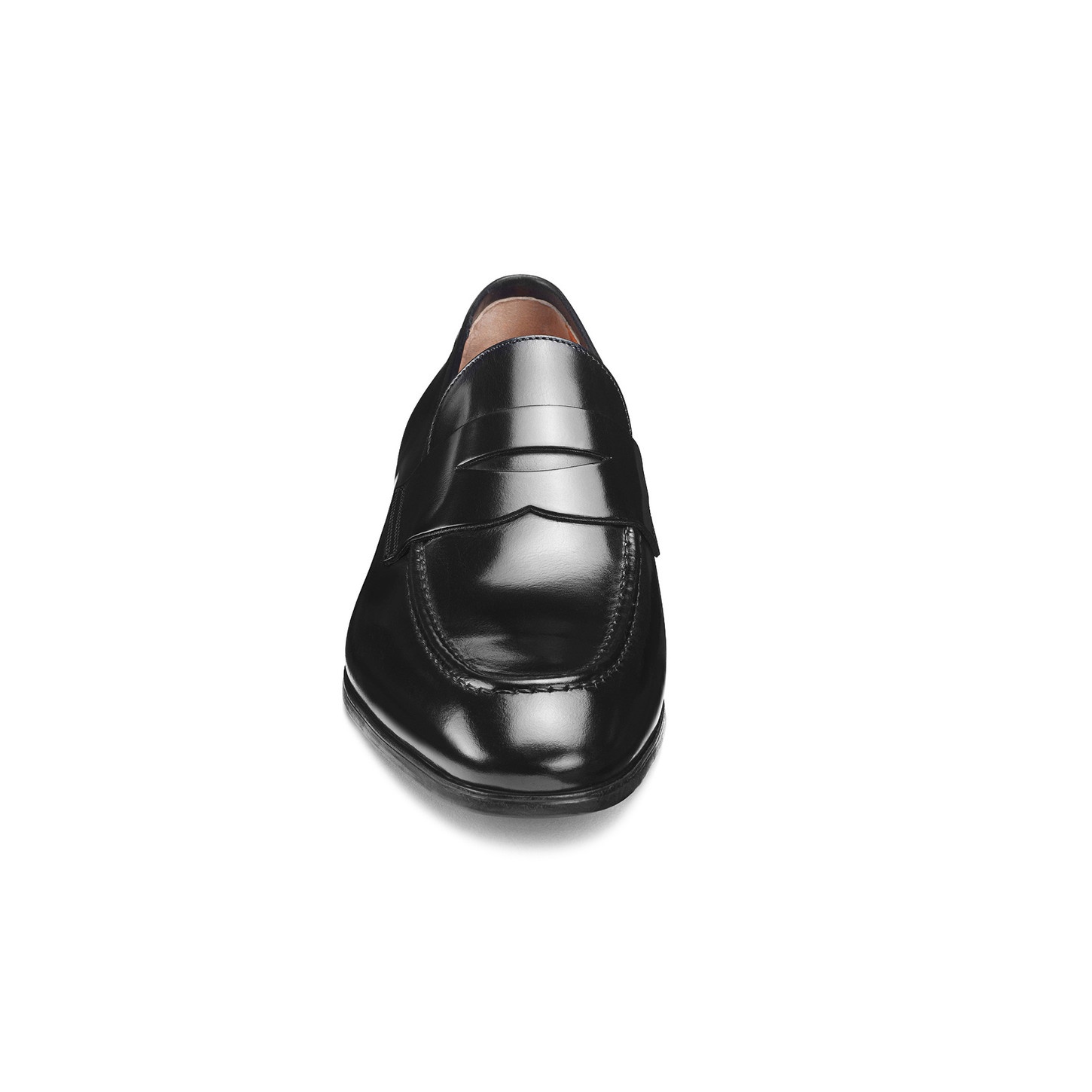 Men's black leather penny loafer - 4