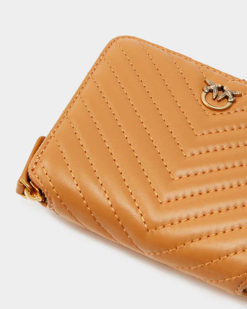 SQUARE QUILTED NAPPA LEATHER ZIP-AROUND PURSE 4