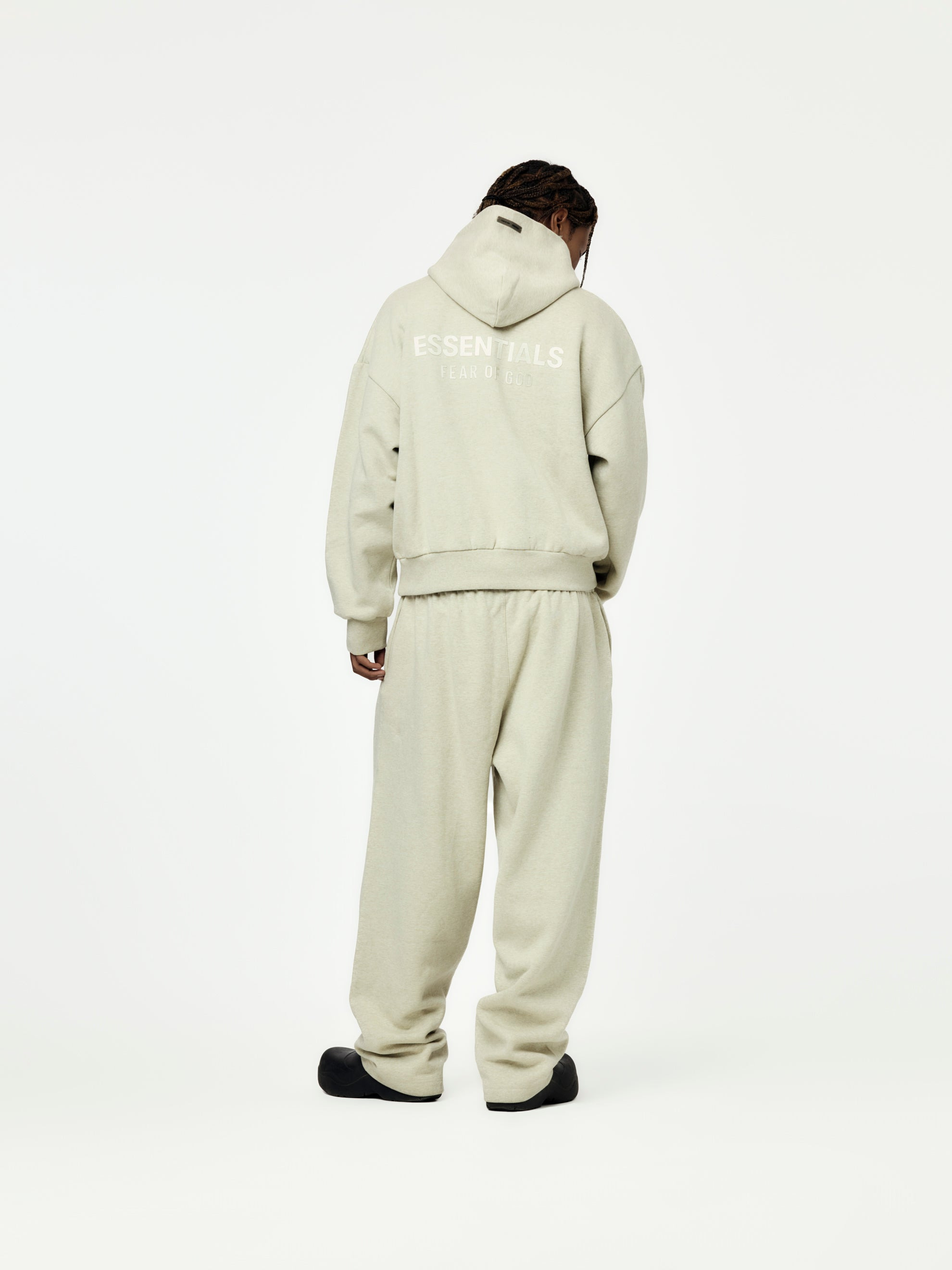 CLASSIC FIT FLEECE HOODIE (HEATHER STONE) - 5